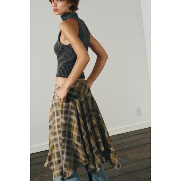 ZARA CHECK MIDI SKIRT - Picture 5 of 7